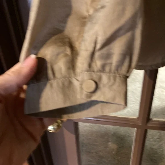 Glam Long Sleeve Tiered Button Down Taupe Small - Picture 2 of 5